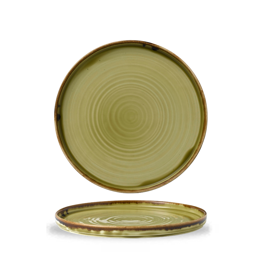 Dudson Harvest Green Walled Plate - 10 2/8"- you get 6
