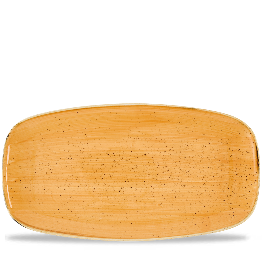 Churchill Stonecast Tangerine Chefs Oblong Plate - 13 7/8 x 7 3/8"- you get 6