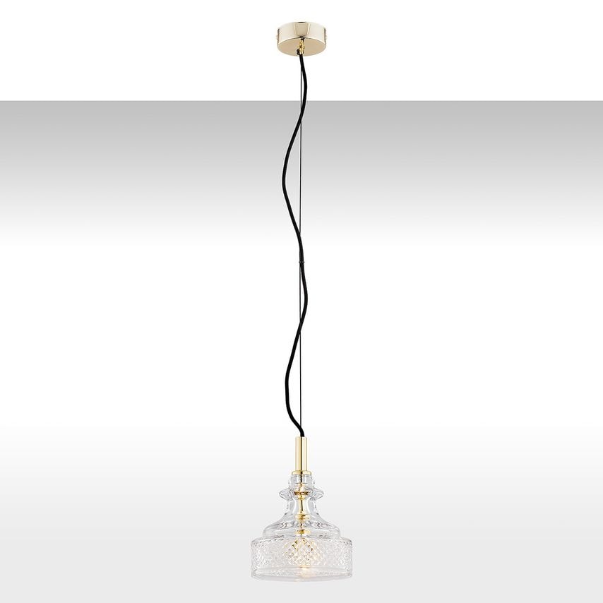 Netlighting Cruz Dome Pendant Ceiling Light Transparent Brass Steel