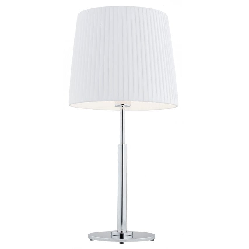 Argon Lighting Asti Table Lamp with Round Tapered Shade White Chrome