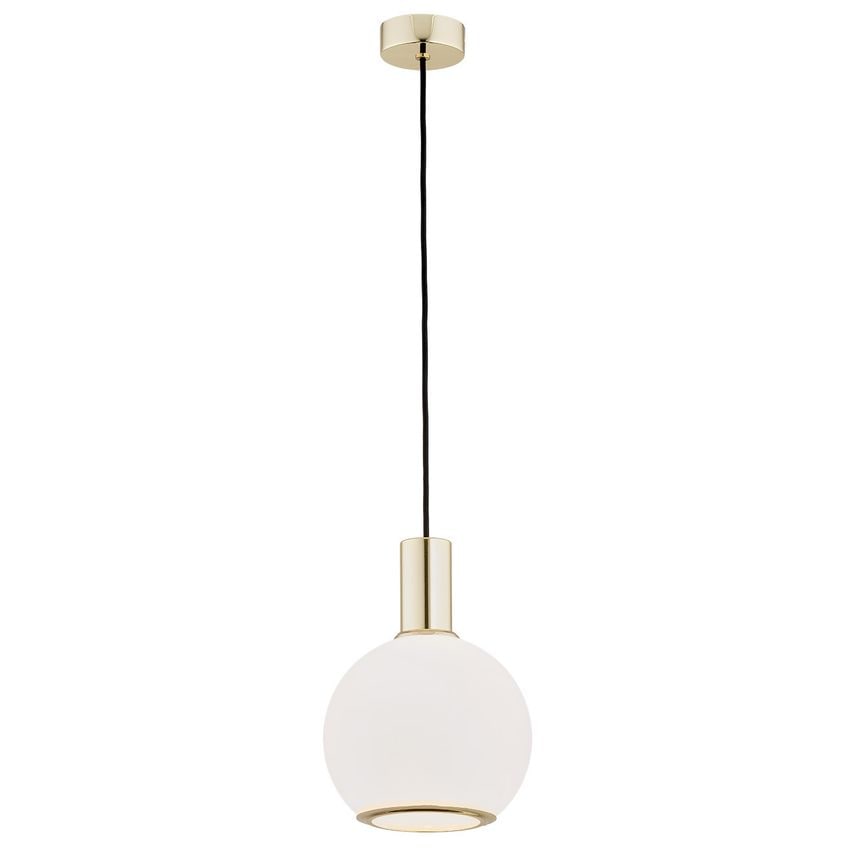 Argon Lighting Sagunto Dome 20cm Pendant Ceiling Light Opal Matt Brass Steel