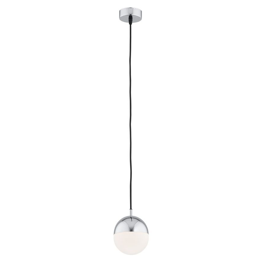 Argon Lighting Livia 12cm Globe Pendant Ceiling Light Opal Matt Chrome IP44