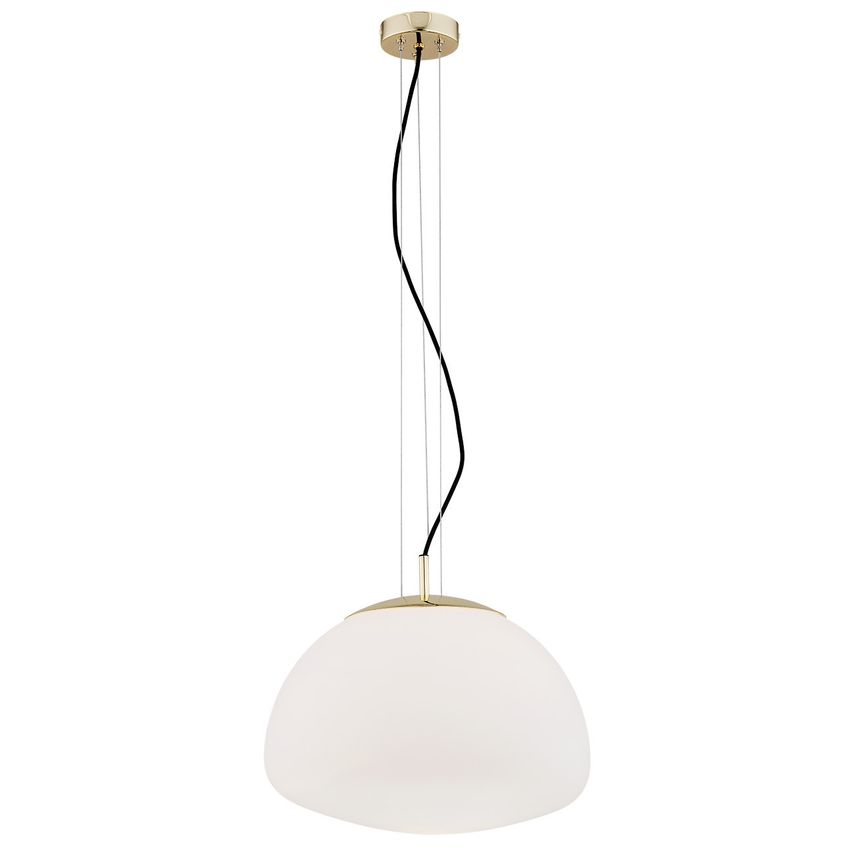 Argon Lighting Trini Globe 40cm Pendant Ceiling Light Opal Matt Brass Elements