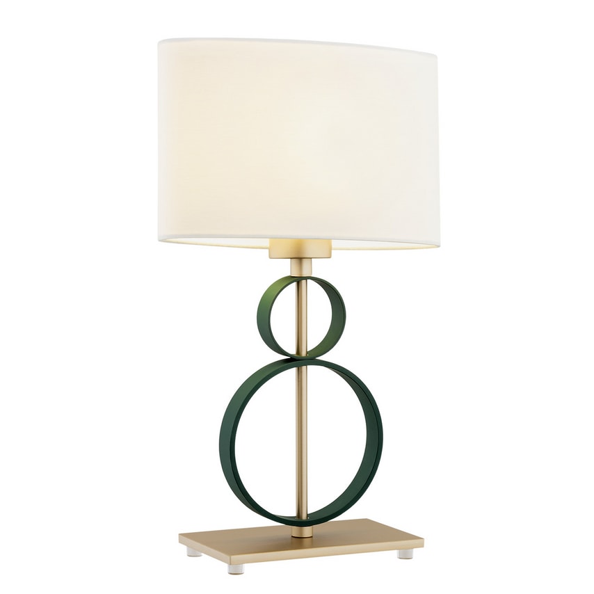Argon Lighting Perseo Table Lamp with Oval Shade Cream Green Gold