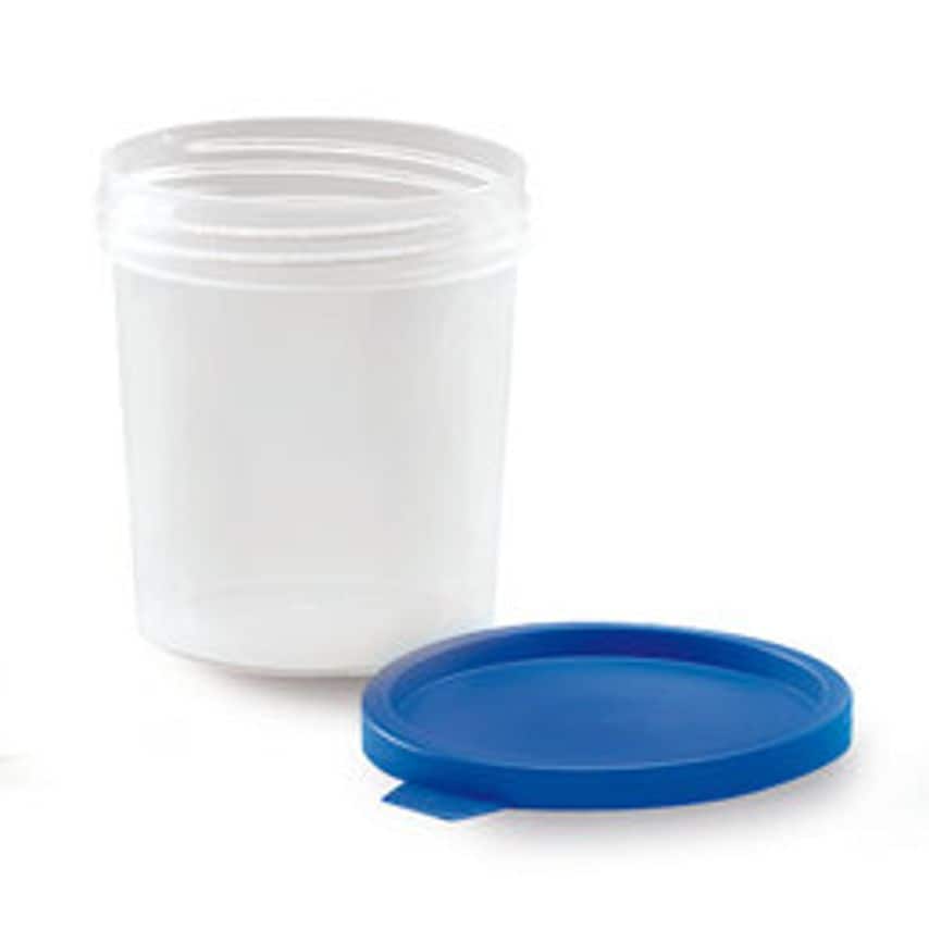Carl Roth Sample Beakers with Snap-on Lid 125 ml Lid Blue Flat 500 Units