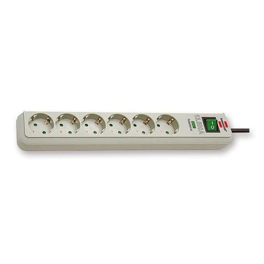 Carl Roth Socket Strip 6-way Light Grey Inclined Plug Contacts 1 Units
