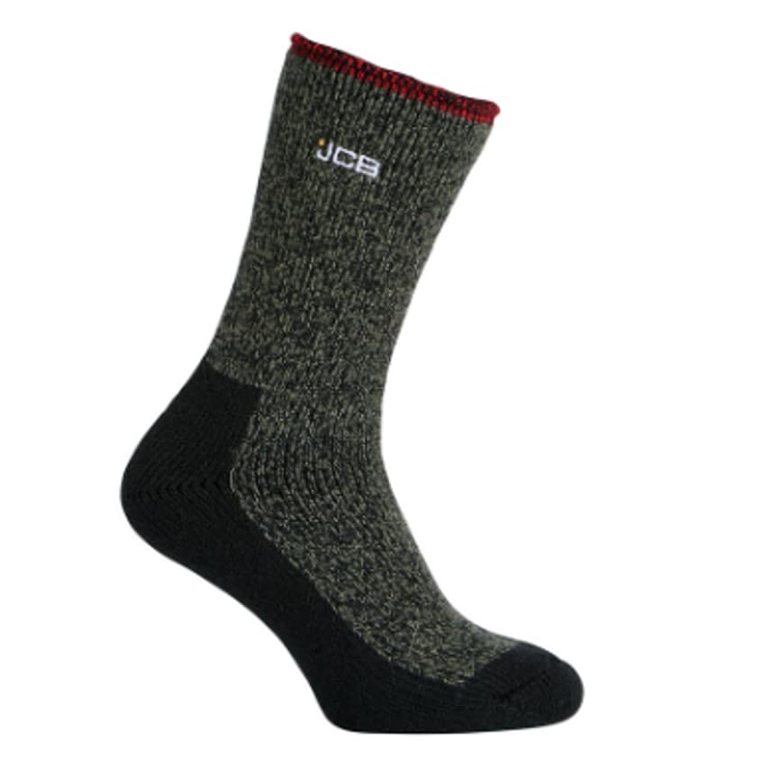 JCB Thermasocks with Extended Achilles Khaki/Black (Pack of 1)  - Size 9-12
