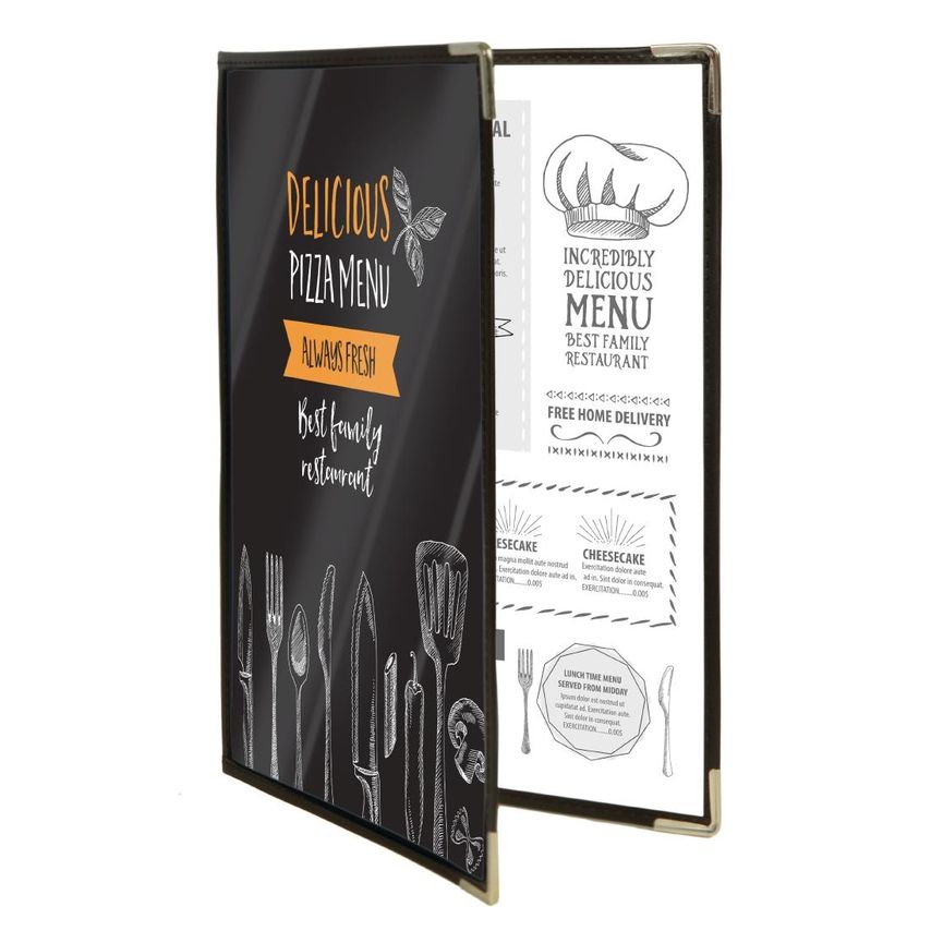 Crystal Double Sided Menu Covers A4 - Pack of 3