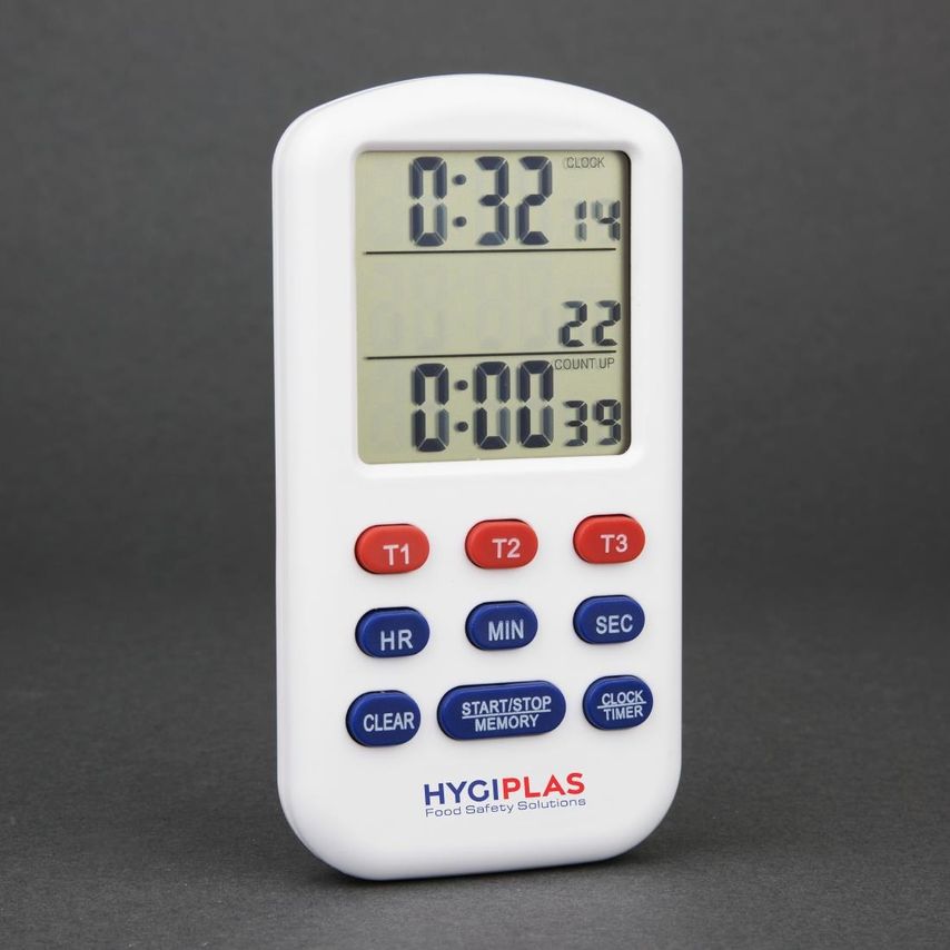 Hygiplas Triple Timer 12/24 Hour Countdown Timer with Triple Screen Display