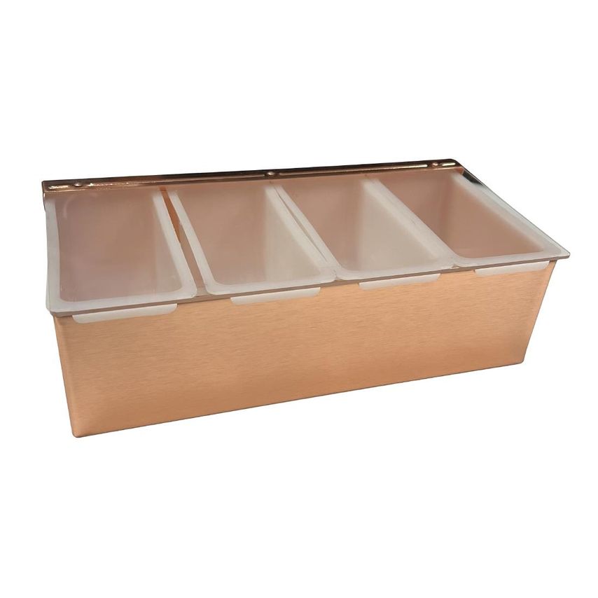 Stainless Steel Condiment Holders, Copper Plated