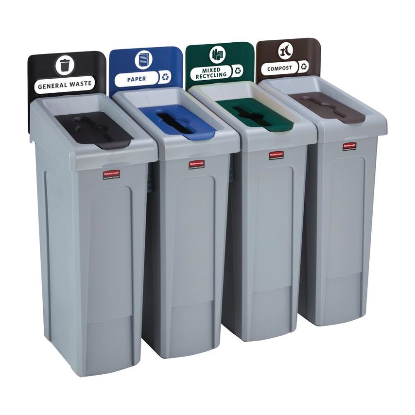 Rubbermaid Slim Jim Four Stream Recycling Station 87L