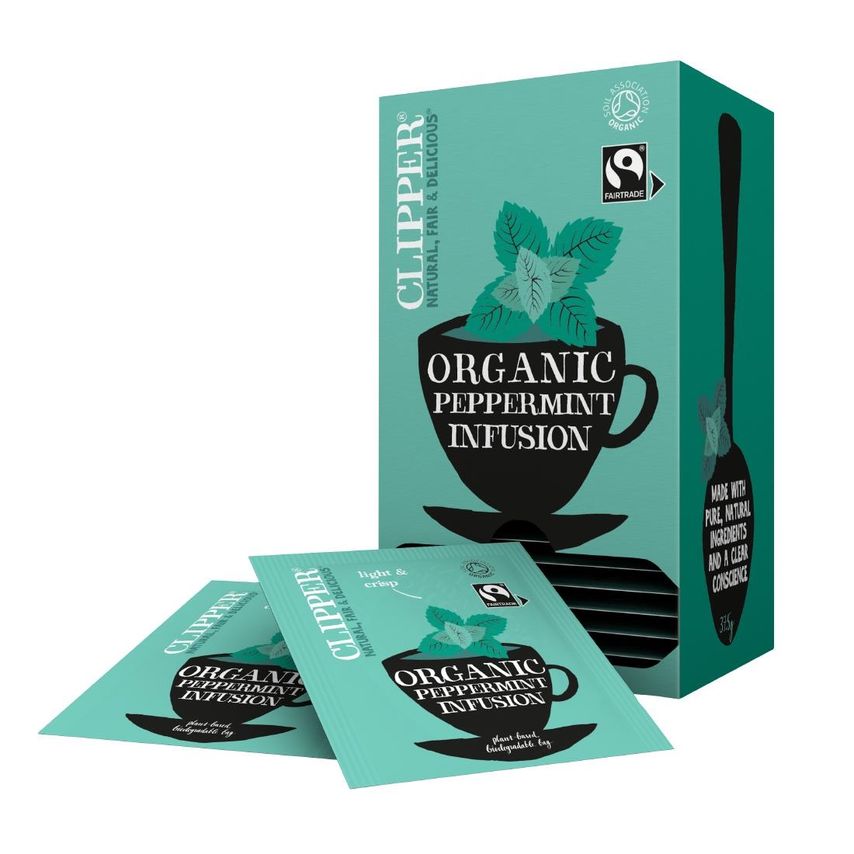 Clipper Fair Trade Organic Infusion Peppermint Tea Bag Envelopes (Case of 6 x 25