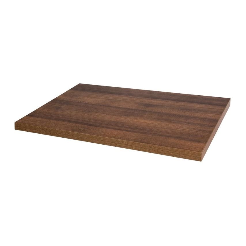 Bolero Pre-drilled Rectangular Table Top Rustic Oak 1100 (w) x 700 (d) mm