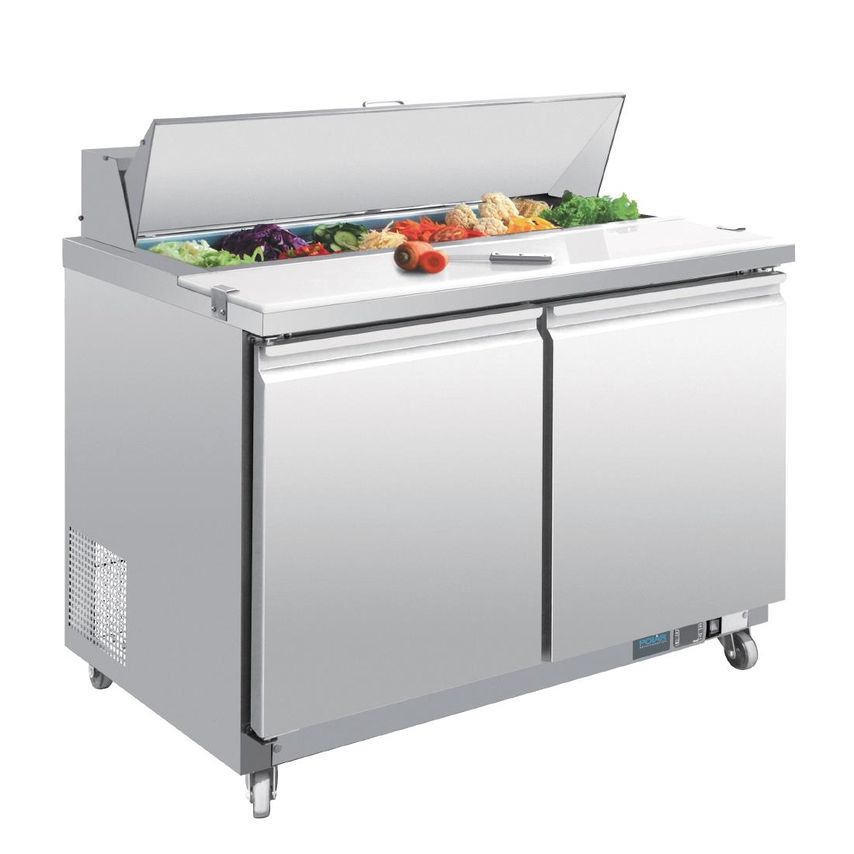 POLAR U-Series Double Door Prep Counter Fridge 405L