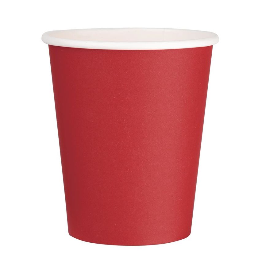Fiesta Recyclable Single Wall Takeaway Coffee Cups Red 225ml/8oz (000)