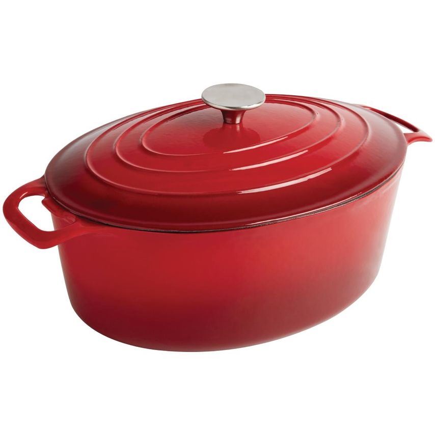 Vogue Red Oval Casserole Dish 5L