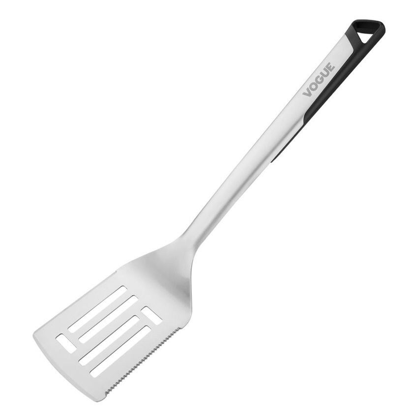 Vogue Vogue BBQ Spatula 458Mm - Heat Resistant, Serrated Edge, Dishwasher Safe