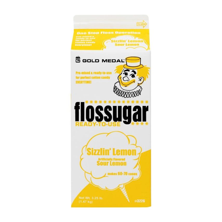 Gold Medal Flossugar Sour Lemon Ready to Use Cotton Candy Mix 1.47kg