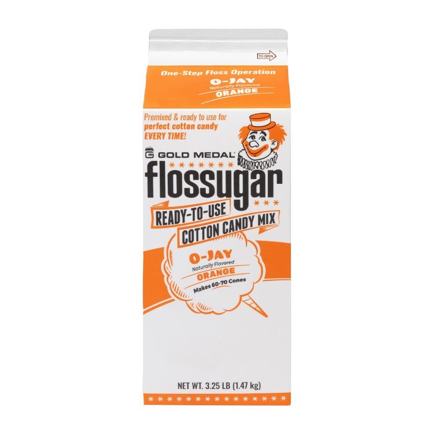Gold Medal Flossugar Orange Ready to Use Cotton Candy Mix 1.47kg