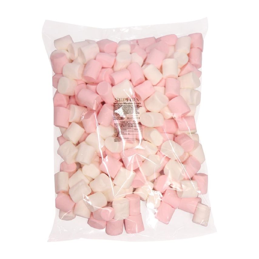 Pink and White Halal Mini Marshmallows 1kg