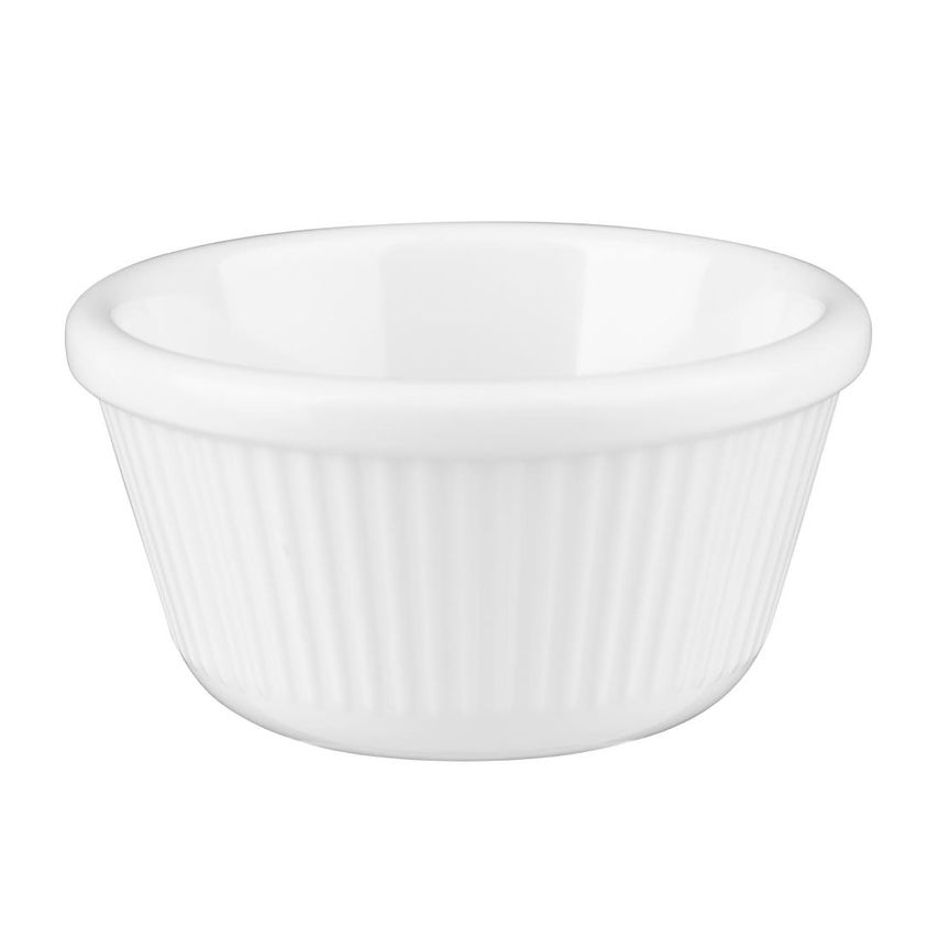 Olympia Kristallon Melamine Fluted Ramekins White 76mm
