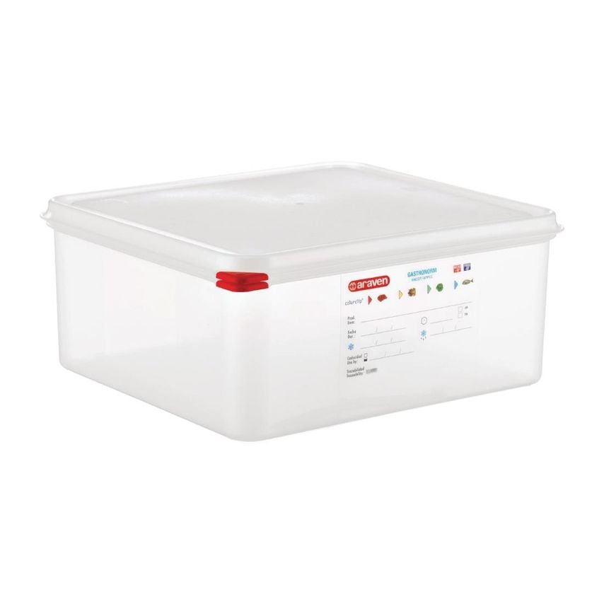 Araven Polypropylene 2/3 Gastronorm Food Storage Container 13.5L (Pack of 4)