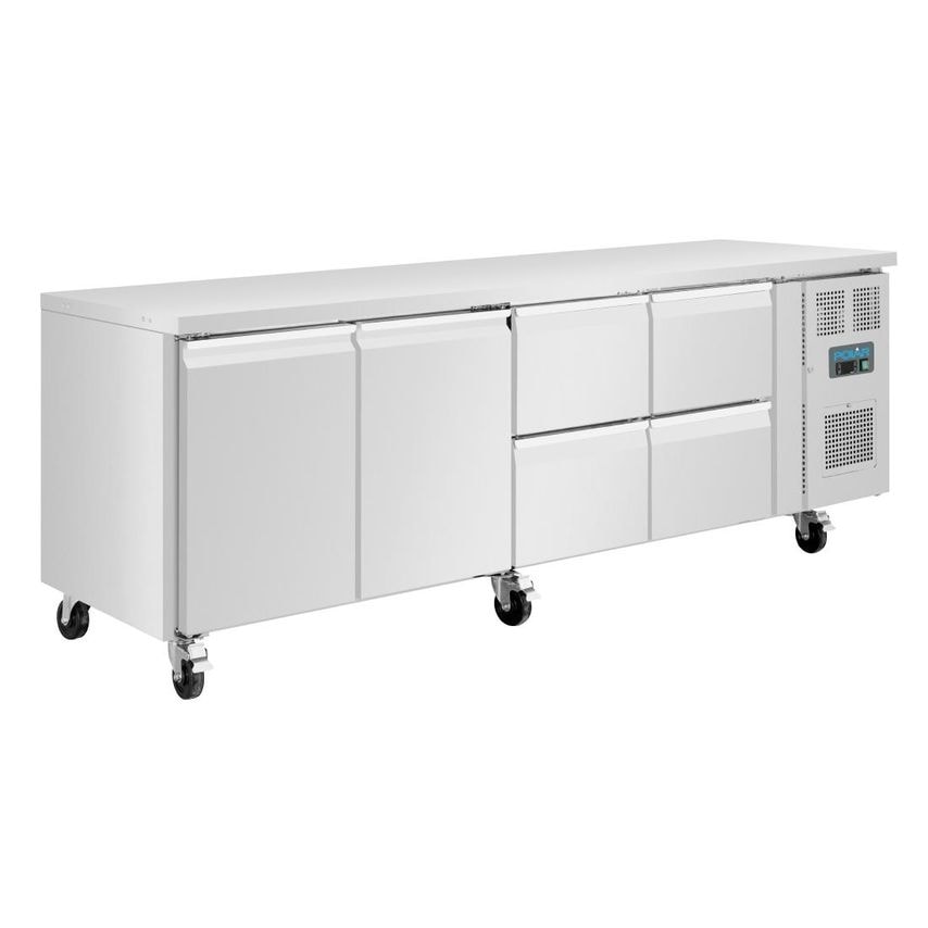 POLAR U-Series Double Door and 4 Drawer Counter Fridge 476L