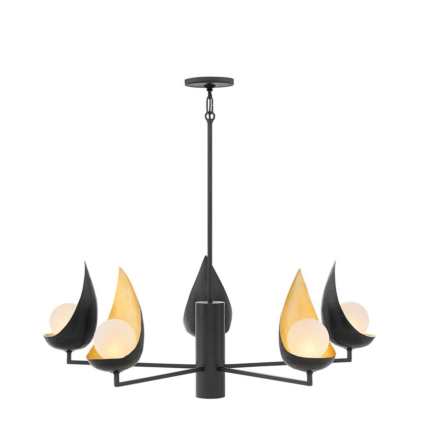 Elstead Quintiesse Lisa McDennon By Hinkley Ren 5 Light Chandelier Black Gold