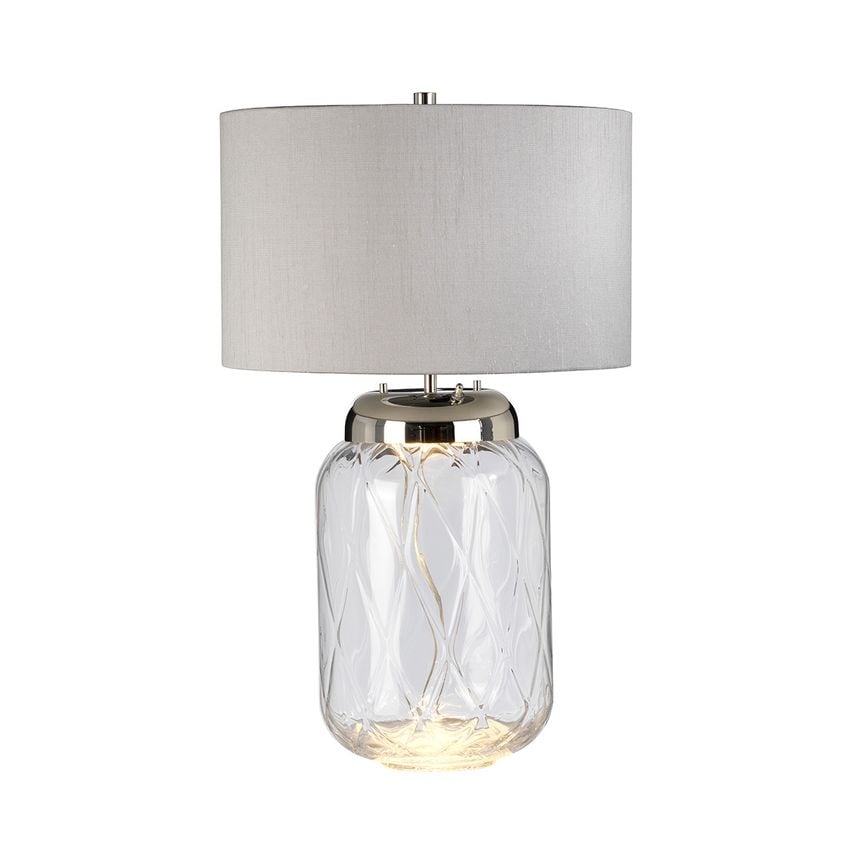 Elstead Quintiesse Sola 2 Light Table Lamp Metal Work Polished Nickel
