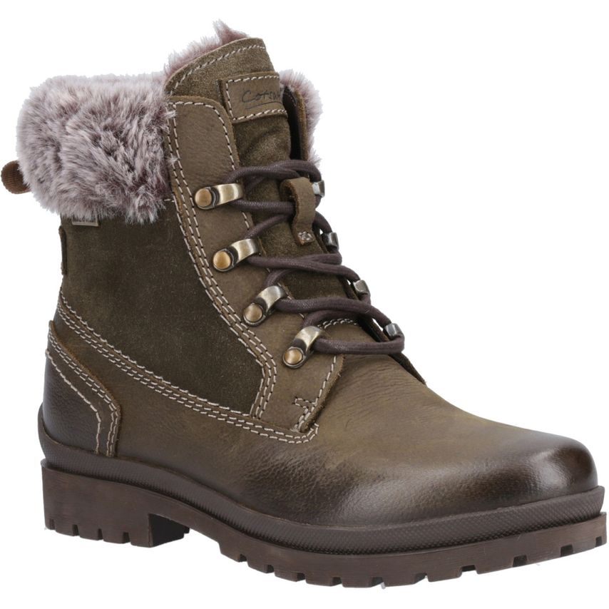 Cotswold Evenlode Khaki Ankle Boots For Female -  Size 37