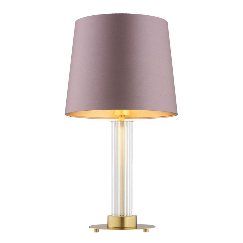 Argon Lighting Hampton Table Lamp with Round Tapered Shade Dirty Pink (Gold Insi