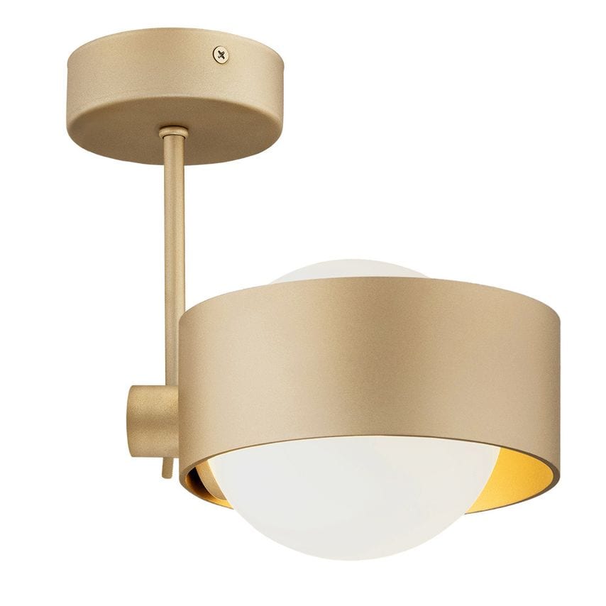 Argon Lighting Massimo Plus Outdoor Globe Ceiling Light Opal Matte Gold IP44