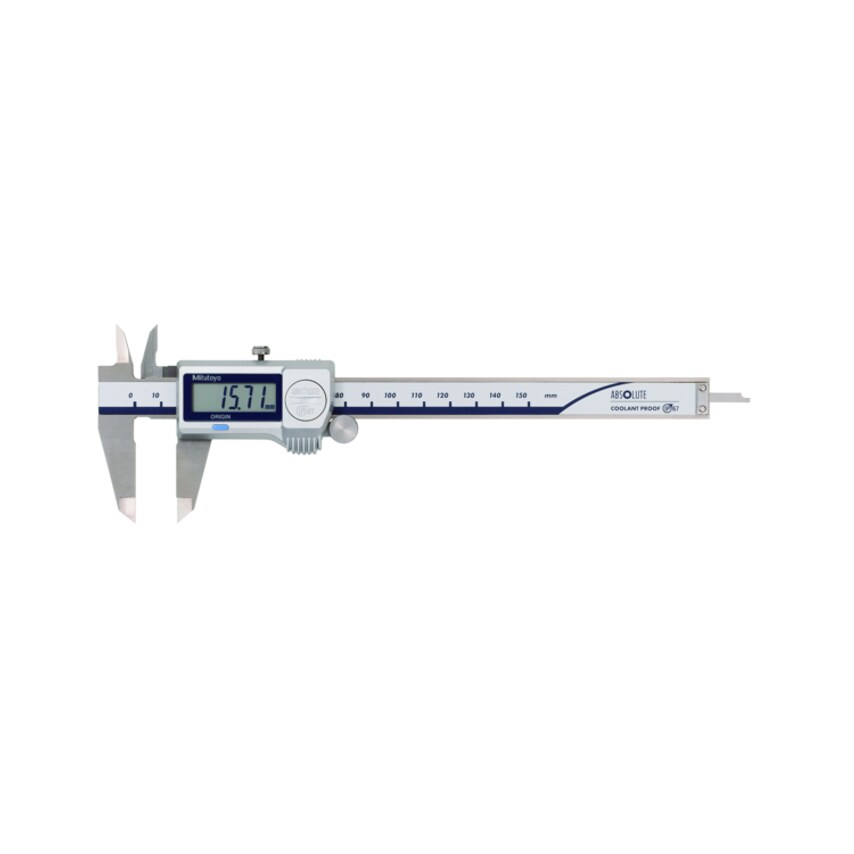 500-721-20 (0.01mm) Digital ABS Caliper Coolant Proof IP67 OD Carbide Jaws Thumb Roller 0-150mm