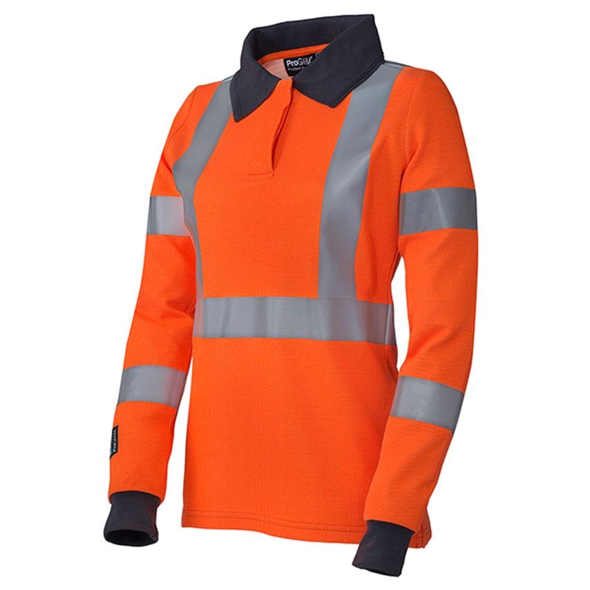 ProGarm 5292 Ladies Hi-Vis Polo Shirts Orange - Size 18
