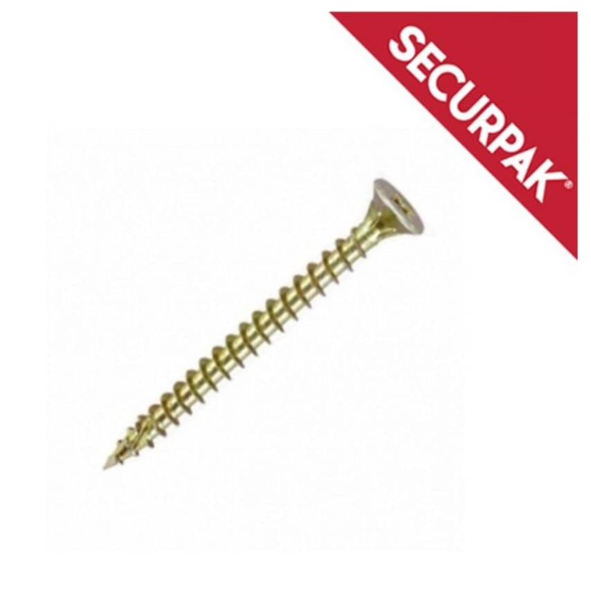 Securpak Pozi Csk Screws YZinc Plated 4 x 19mm Pack of 50