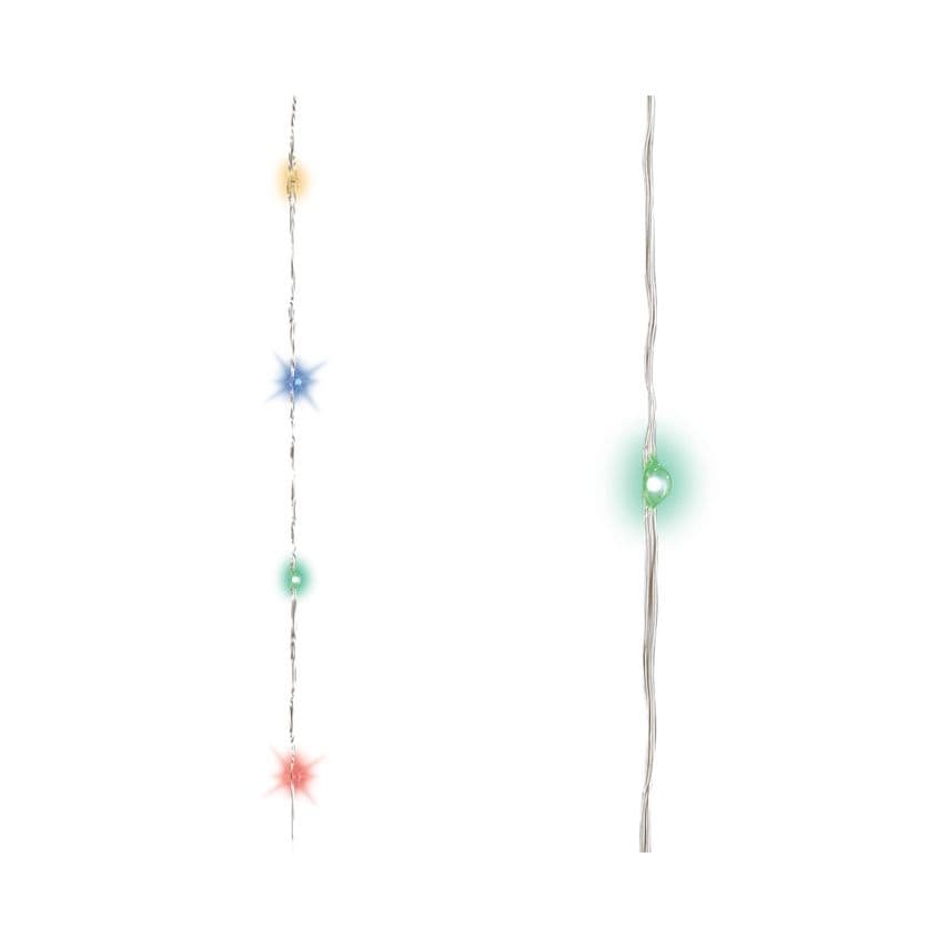 Kaemingk Micro 100 LED Durawise Twinkle Lights Multi Coloured with Silver Cable