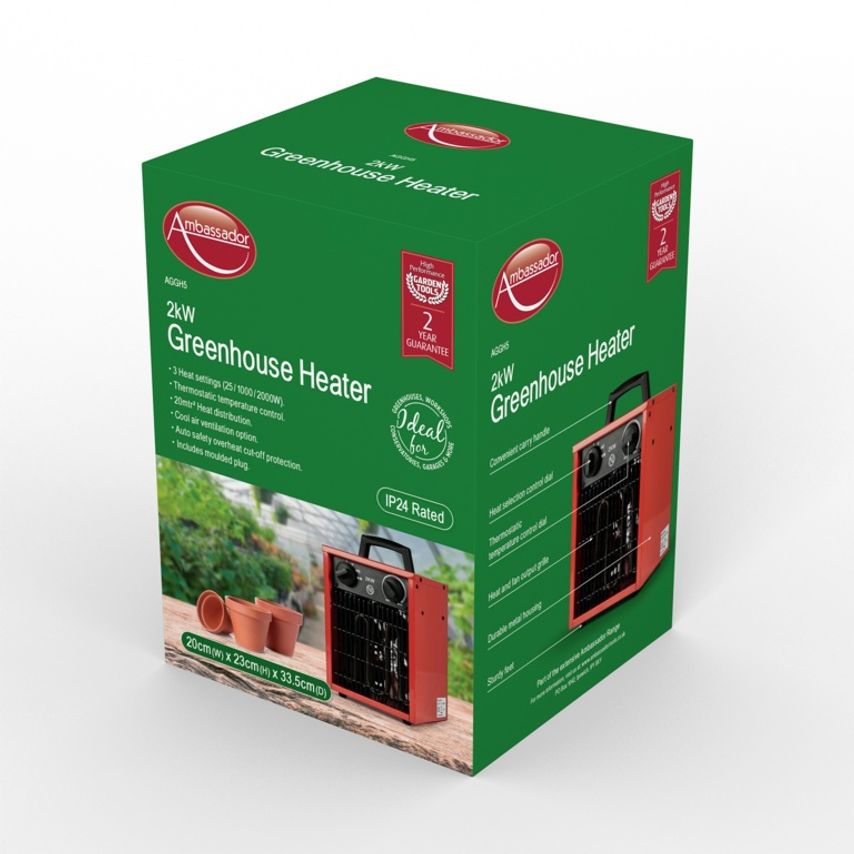 Greenhouse Heater 20cm (w) x 23cm (h) x 33.5cm (d)