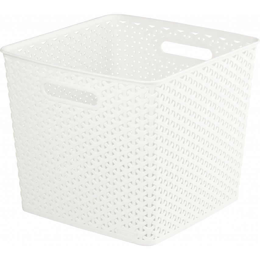 Curver Nestable Rattan Basket Vintage White 25L