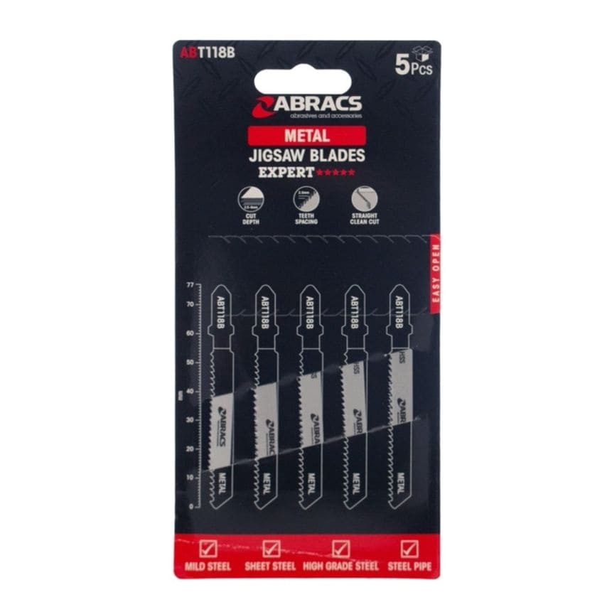 Abracs Jigsaw Blade for Wood Fine Straight Cut Pack of 5