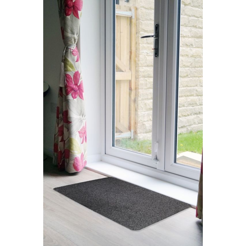 Groundsman Dirt Guard Plain Cotton Barrier Doormat 50 x 80cm Anthracite