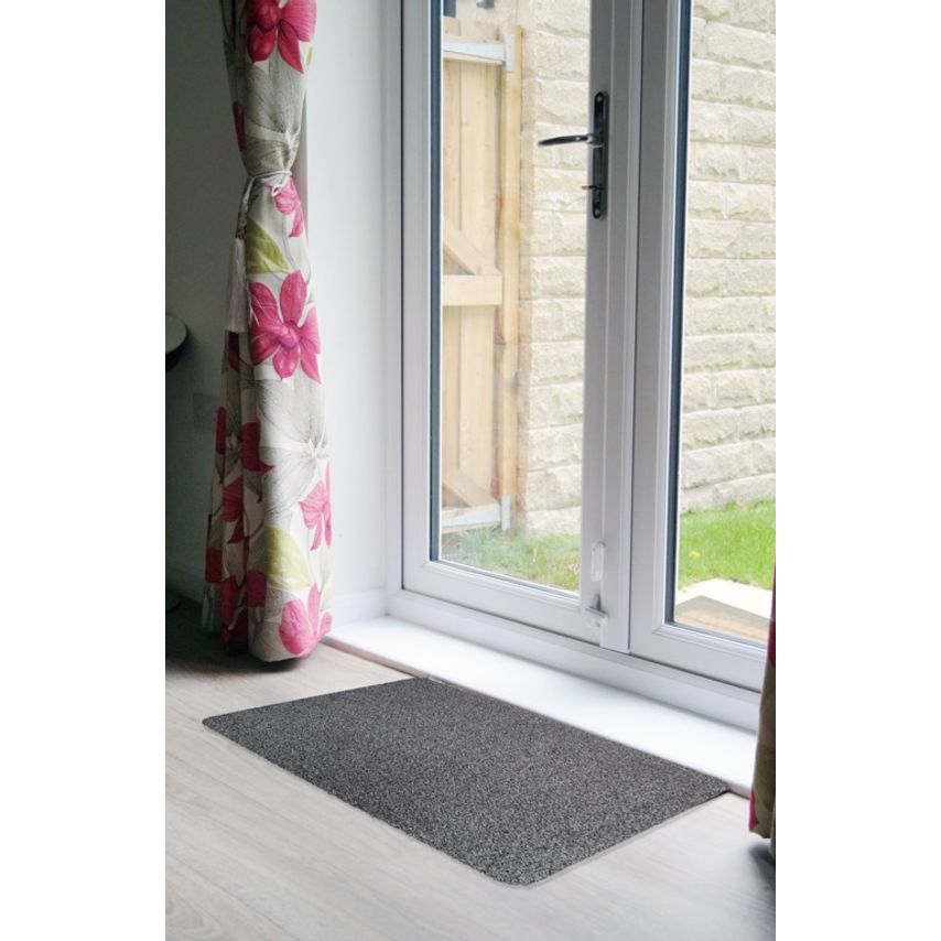 Groundsman Dirt Guard Plain Cotton Barrier Doormat 50 x 80cm Light Grey