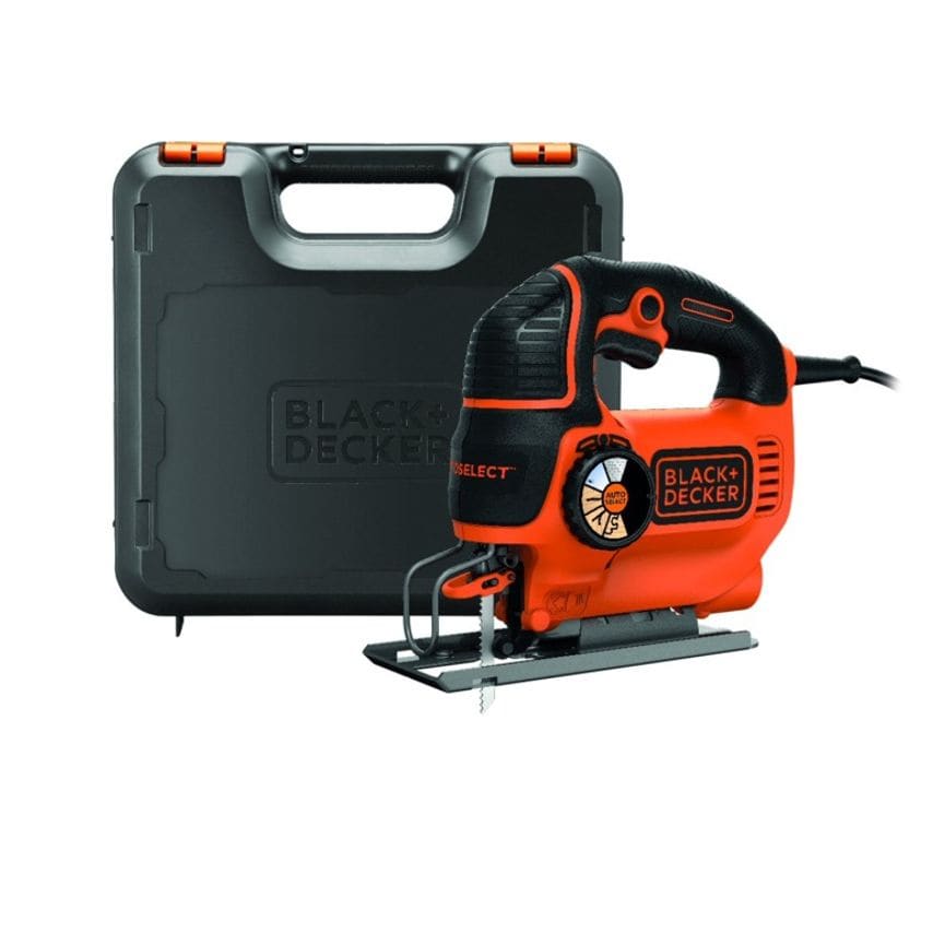 Black+Decker 520W Variable Speed Compact Jigsaw with Blade and Kit Box