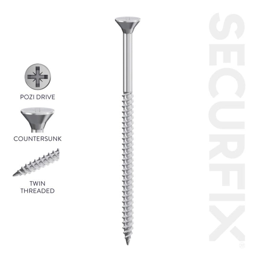 Securfix Twin Thread Screws 12 x 3 1/2"-6.0 x 90mm Pack of 100