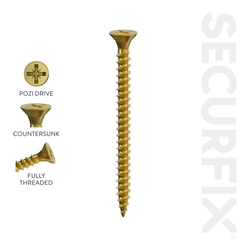 Securfix Multi-Purpose Screws 9 x 1 1/2"-4.5 x 40mm Pack of 200
