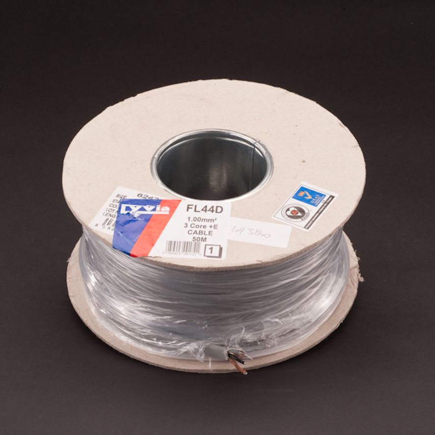 Basec 3 Core Cable - Grey 1mm x 50m