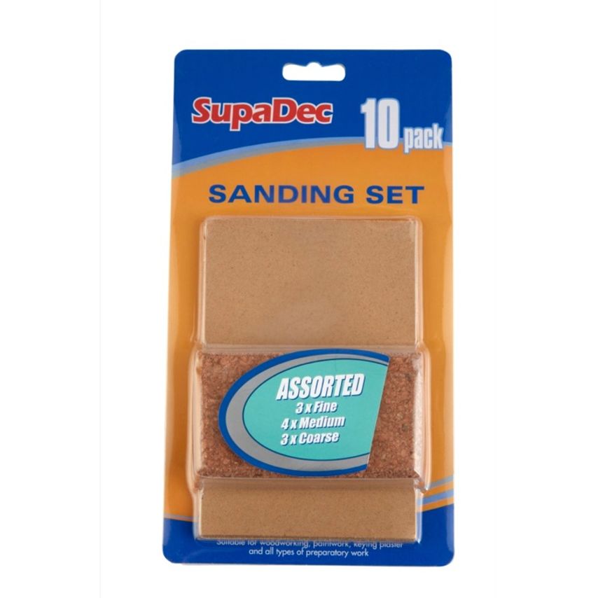 Sanding Block & 10 Sanding Sheets
