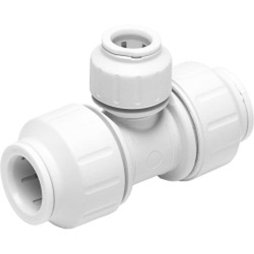 JG Speedfit Reducing Tee Connector 22mm x 22mm x 15mm - White - Pack of 5