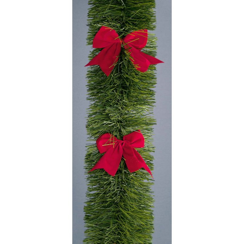 Premier Tinsel with Red Bows 2.7m x 20cm