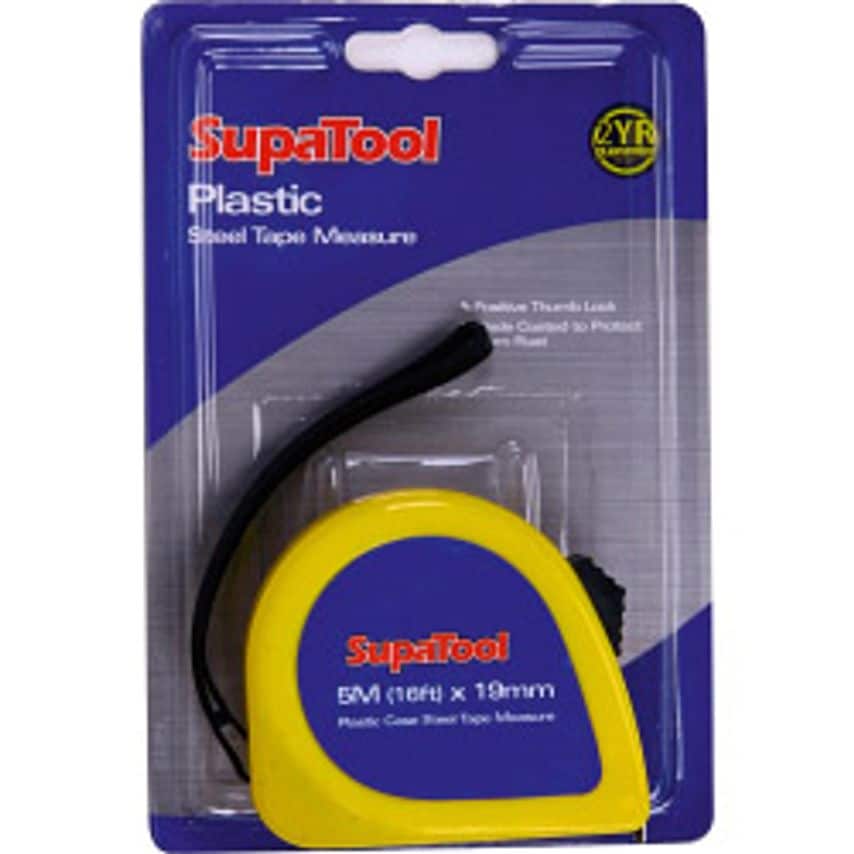 Supatool Plastic Tape Measure 5m x 19mm