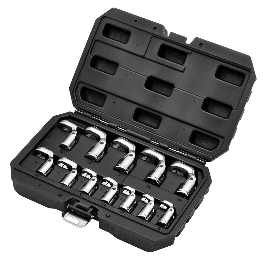 Draper Flexible Crowfoot Socket Wrench Set 3/8in Square Drive (12 Piece)